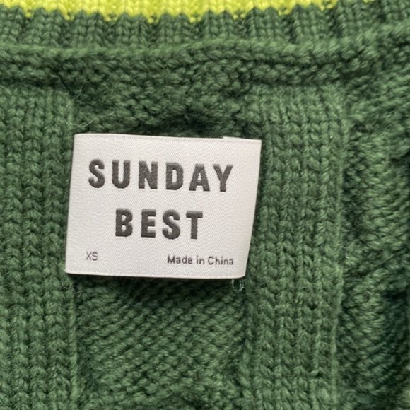 Aritzia Sunday Best Green Winston Cropped Vest Size XS - Picture 6 of 9